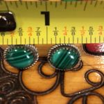 Sterling Silver TAXCO Malachite  950 Stud Earrings Photo 5