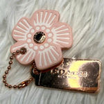 Coach 1.5"  Gold Tea Rose Flower Floral Bag Charm Hang Tag Photo 0