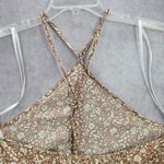 11. Burans Brown Floral Smock Halter Cropped Tie Top XL White Photo 5