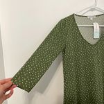 Nine Britton NEW NWT  STITCH FIX Skylee Brushed Knit Dress Olive Green Polka Dot Photo 7