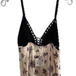 ZARA  Women's M Satin Floral Maxi Dress Crochet Top Party Cocktail Photo 7