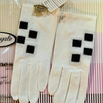 Vintage New Old Stock White and Navy Women's Gloves Photo 0