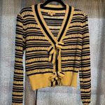 Urban Daizy  Sandie Striped Bow Cardigan, Black and Ivory - NWOT Photo 0