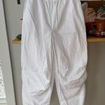 H&M  Divided White Cotton Drawstring Parachute Wide Leg Pants Size XS Photo 8