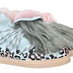 Sophia Webster Clara Sneakers Fur Shearling Leopard Print Statement Shoes Pink Size 6 Photo 0