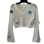 Wild Fable Off White Crotchet Crop Top(Size XS) Photo 2