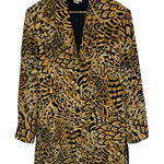 Diane Gilman  Vintage Silk Animal Print Long Blazer size Large Photo 0