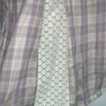 Anthropologie Isabella Sinclair Womens Purple Plaid Button Up Shirt Size XS Lace Photo 5