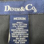 Denim & Co (M) VINTAGE 90s Womens Black Floral Embroidered Button Up Jean Jacket Size M Photo 7