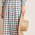 Anthropologie Maeve by Anthro Cerie Smocked Plaid Checker Maxi Dress with Balloon Sleeves Photo 0