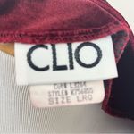 Clio Vintage Y2K Burgundy Velvet Floral Faux Wrap Top L Red Size L Photo 5