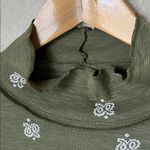 Pilcro  Olive green paisley long sleeve turtleneck top Photo 7
