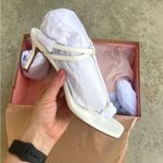 Anthropologie Bibi Lou White Toe Loop Heels 9.5 Photo 7