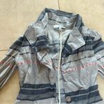 Current Air  Like New Blue Red Chambray Checked Jacket with Belt Sz Small Photo 1