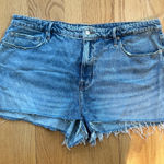 Good American  Women's Girlfriend Denim Shorts Size 20 Blue Jean GGS235T Raw Hem Photo 0