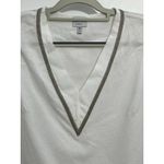 Ming Wang Tank Top XS White Crepe Silver Beaded Country Club Preppy NWT Photo 1