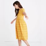 Madewell Scalloped Eyelet Fit & Flare Lined Midi Dress in Tungsten Glow Size 6 Photo 4