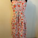 2. Free Assembly Pink & GreenFloral Tiered Midi Dress with Tie Back Size X Photo 9