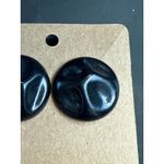 Vintage Retro Plastic Pretty Little Buttons Stud Earrings 1930s 1940s Black Photo 2
