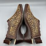 Pikolinos Women’s Romana‎ Shoes Sz 36 Brown Leather Flower Cutout Slingback Photo 5