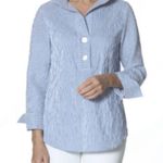 J'ENVIE/ELI Havana Pullover Blue & White Stripe Blouse Size 12 Photo 6