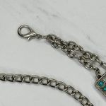 Faux Turquoise Studded Square Silver Chain Link Belt One Size (OS) ✨ Photo 3