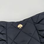 Kate Spade Navy Bow Quilted Large Cosmetic Pouch Bag Satin Blue Photo 3