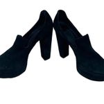 Diane Von Furstenberg  Felicity Black Suede Loafer‎ Heels Size 7.5 Photo 0