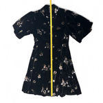 Free People  Be My Baby Velvet Floral Print High Neck Mini Dress Black Size 0 Photo 6