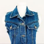 Vintage Distressed Denim Vest | Size S Blue Photo 1
