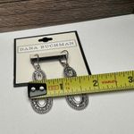 Dana Buchman Silver Tone Rhinestone Dangle Drop Pierced Earrings NWT Photo 2