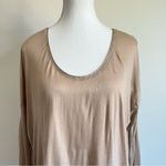 Brochu Walker  Nadia Long Sleeve Silk Tee NEW Size Large in Tan Photo 2