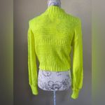 Abound  long sleeve cropped knit sweater, highlighter‎ yellow, size XXS Photo 2