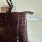 Calvin Klein Signature CK Logo Burgundy Purse Handbag Tote Embossed Gunmetal Photo 3