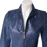 Vintage Marco Polo Leather and Suede Semi Fitted Zip Front Jacket Blue Size M Photo 9