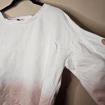 Jessica Simpson  Small Cropped Roll Hem Pink And White Ombre Sweatshirt Photo 2