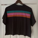Free People  Multicolor Striped Short Sleeve Tee XS Photo 3