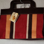 Victoria's Secret Vintage  Brown Rust Gold Suede  Leather Purse Photo 0