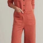 Marine layer ‎ Charlie Utility Jumpsuit Rosewood Sz Medium in Burnt Salmon Orange Photo 0