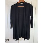 Joan Vass  Studio Cardigan Sweater Womens Medium Black‎ Minimal Closet Staple Photo 2