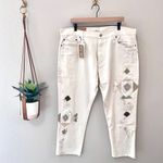 Ralph Lauren NWT POLO Avery Boyfriend Jean In Beaded Ivory Size 34 Photo 2