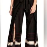 Vince Camuto  wide leg woman dress pants size 8 black khaki & red line Photo 0