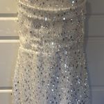 Lulus Essential Glamour White Sequin Pearl Strapless Mini Dress Medium NWOT Photo 7