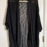 14th & Union 🌞 Short Sleeve Black Open Knit Cardigan/Cover-Up A Photo 0