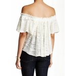 Free People Medium Thrills & Frills Off The Shoulder Angel Wing Top Ivory #GH2-1 Photo 1