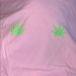Baby Pink Weed Leaf Tee Green Size M Photo 3