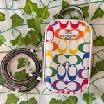 Coach  Eva Phone Crossbody In Rainbow Signature Canvas ck189 Photo 0