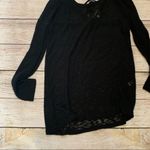 Thyme & Honey Sheer Long Sleeve Back Lace Up Shirt NEW Black Size M Photo 6