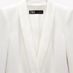 ZARA blazer white waisted tailored tuxado suit jacket Photo 3