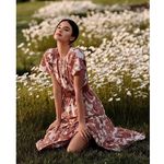 Anthropologie  Somerset Maxi Dress in Neutral Floral Dot  - Medium Photo 1